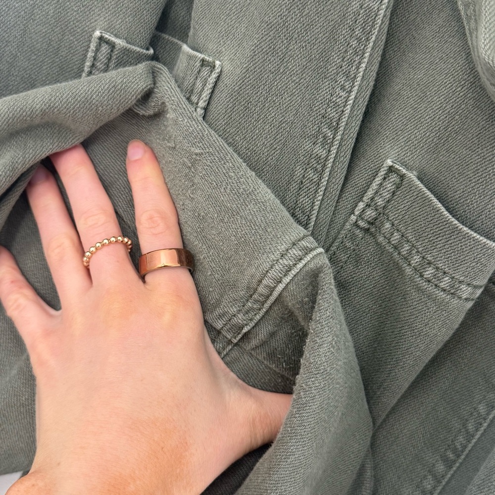 Aerie Skater Pant Overalls in Olive Fun Sz XL Comfy Baggy Boho Farmcore Cowboy - Picture 15 of 15